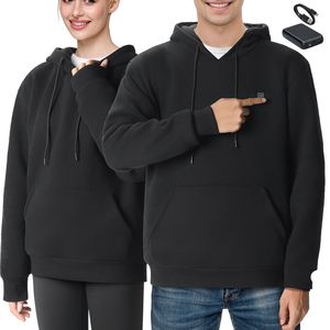 Felpa con Cappuccio Riscaldata Unisex a Batteria per Uomo e Donna - Taglia S - Nera - Product Image 1