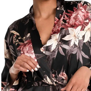 Nueva Moda, Camisón de Seda Satén 100% Estampado, Ropa de Dormir de Verano, Bata de Seda Satén No Tejida para Mujer, Pijama Informal con Logotipo Personalizado - Product Image 4