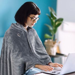 59 Plus 31in USB Heated Blanket Electric Heated Poncho Shawl Wrap <b>Throw</b> with Zipper Washable for Home Office - Product Image 6