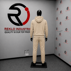 Ensemble de survêtement personnalisé beige pour homme : sweat à capuche et pantalon de jogging, avec logo imprimé, en molleton, vêtements de sport décontractés, streetwear, vente en gros, OEM - Product Image 4