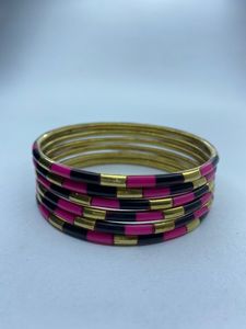 Handmade Resin & Brass <b>Bangles</b> <b>Set</b> for Women | Multi Color <b>Gold</b> Plated Stackable Bracelets | Fashion Jewelry Wholesale Supplier - Product Image 5