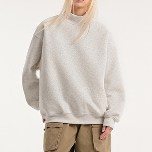 Sweat-shirts doublés écologiques en coton biologique 100% pour femmes, col rond, vente en gros sur mesure - Product Image 1