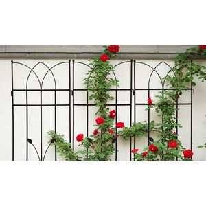 Set di 4 tralicci da giardino in metallo antiruggine da 180 cm x 45 cm per piante rampicanti, supporto per fiori da esterno - Product Image 4