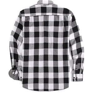 Men's Cropped <b>Flannel</b> Shirt Trendy Long Sleeve Lightweight Casual Button up Fashion Street Style 100% Cotton Soft - Product Image 6