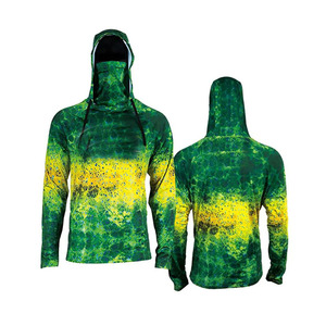 Wholesale Mens Fishing <b>Hoodie</b> UPF 50+ Sun <b>Protection</b> Breathable 100% Polyester Quick Dry Lightweight Hooded Shirt - Product Image 1