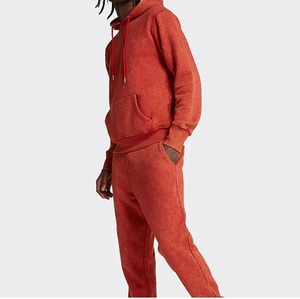 Survêtements personnalisés en molleton bouclette pour hommes, effet délavé soleil et délavé à l'acide, comprenant sweat-shirts à capuche et pantalons de jogging - Product Image 1