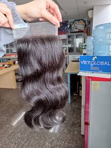 Extensions de cheveux humains vietnamiens bruts 100% fermeture de vague de corps avec style de vague droite soyeuse - Product Image 3