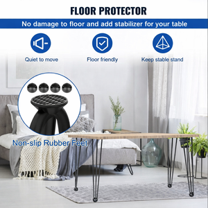 Hairpin <b>Table</b> <b>Legs</b> 22" 3 Robs 4pcs 880lbs Load Capacity Black Heavy Duty Stainless Steel Modern DIY Dining Desk EDPTBL023 - Product Image 6