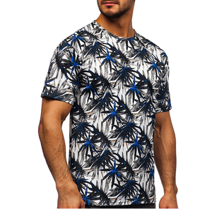 Men's Short Sleeve O-Neck T-<b>Shirt</b> Digital Print Palm Pattern <b>100</b>% <b>Polyester</b> Breathable Casual Jersey Fit Regular Length - Product Image 4