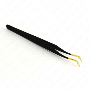 Pinzas para Extensión de Pestañas 3D 6D de Acero Inoxidable Negro y Dorado, Herramientas Profesionales para Pestañas con Recubrimiento en Polvo - Product Image 3