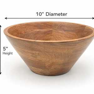Bol à salade en bois de manguier fait main, bol à fruits en bois, décoration d'intérieur, service de réception pour les fêtes - Product Image 3