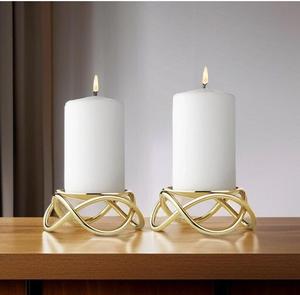 Golden Sunflower Candle Stand With Three <b>Tealight</b> <b>Holders</b> Brass Home Decoration Fancy Shape Durable - Product Image 4