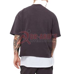 <b>Oversized</b> Crop Boxy <b>T</b>-<b>shirt</b> 100% Cotton Men Custom logo Streetwear Luxury Quality Drop Shoulder <b>Plain</b> Crop <b>t</b> <b>Shirt</b> for Men - Product Image 6