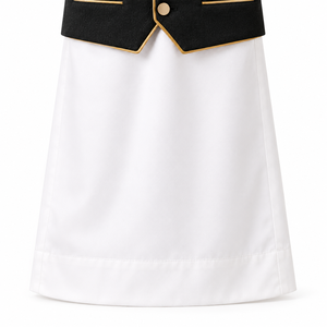 Túnica Blanca para Niños con Chaleco Negro y Bordado Árabe Dorado, Jubba Islámica, Kandura con Cuello Alto, Modesto, para Eid, Ramadán, Tradicional Árabe - Product Image 3