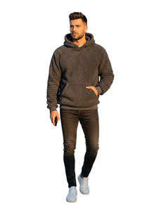 Sweat-shirt à capuche surdimensionné en polaire de haute qualité, personnalisé avec poche kangourou, tissu épais, unisexe. - Product Image 2