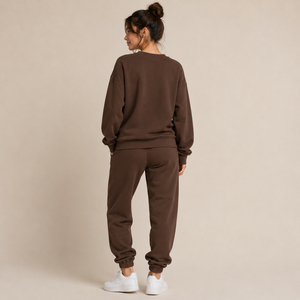 Ensemble de survêtement polaire décontracté imprimé automne-hiver pour hommes et femmes, coupe droite, jambe large, ensemble de jogging, vente en gros, logo personnalisé, extensible, 2 pièces - Product Image 2