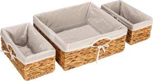 Panier de rangement multifonctionnel écologique en jacinthe d'eau Viettimecraft avec doublure et poignée pour le linge, fabriqué à Hanoï, modèle - Product Image 5