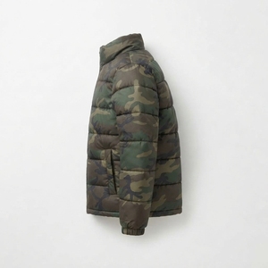 Chaqueta Acolchada de Camuflaje para Hombre, Cuello Alto, Cierre de Cremallera, Resistente al Viento, Relleno de Poliéster, Estilo Casual de Invierno - Product Image 4
