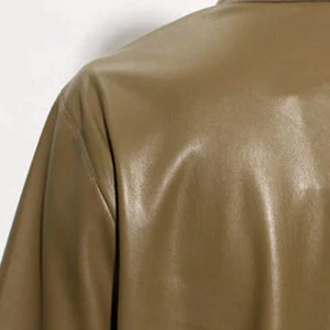 Nuevo Diseño Ligero de Alta Calidad al por Mayor 2025 Camisa de Cuero Caqui de Manga Corta para Hombre Chaquetas de Cuero Transpirables - Product Image 4