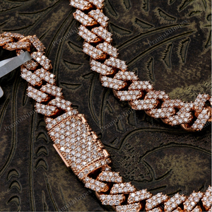Elegant Iced Out 16 MM Cuban Link <b>Chain</b> 925 Sterling <b>Silver</b> <b>Extended</b> Clasp Hip Hop Thick Miami Luxury Statement Hip Hop Jewelry - Product Image 2