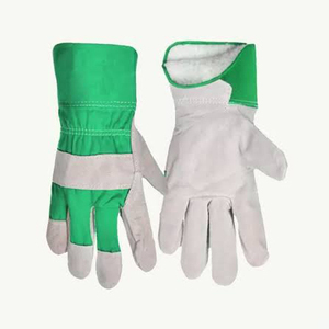 ถุงมือหนังวัวทนความร้อน สีเขียว ป้องกันความร้อน พร้อมปลอกข้อมือ - Product Image 2