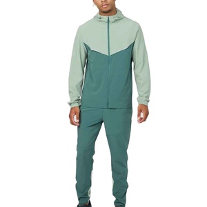 Ensemble de survêtement coupe-vent léger à capuche pour homme, design personnalisé, fermeture éclair, 100 % nylon respirant, vêtements de sport pour homme - Product Image 1
