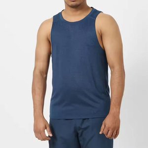 Men's <b>Red</b> Sleeveless <b>Tank</b> <b>Top</b> O-Neck Quick Dry Solid Color Casual Workout Wear - Product Image 1
