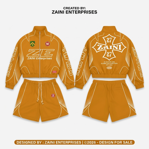 Conjunto de Chaqueta Cortavientos y Pantalones Cortos Casuales de Invierno para Hombre ZAINI, Poliéster/Nailon 300g, Ligero, de Secado Rápido, con Capucha y Paneles en Contraste, Personalizado - Product Image 1