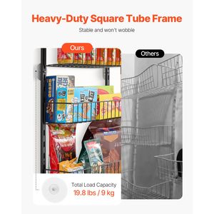 Organizzatore da Appendere Sopra la Porta a 6 Ripiani in Acciaio Resistente, Porta Spezie Regolabile da Parete, Soluzione Organizzativa per Dispensa - Product Image 4
