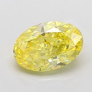 Diamant de taille ovale 3,73 carats, jaune vif fantaisie, excellente finition, clarté VS1, cultivé en laboratoire, certifié IGI, pierre précieuse brillante non montée - Product Image 1