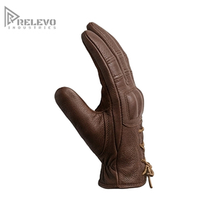 Custom Men Vintage Brown Leather Motorcycle <b>Gloves</b>, Padded Knuckle Lace Up Racer Riding <b>Gloves</b> OEM Genuine Leather Biker <b>Gloves</b> - Product Image 2