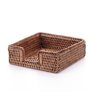 Woven rattan napkin holder <b>small</b> <b>basket</b> for napkins storage office table decoration accessories - Product Image 2