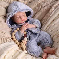 Boneka Bayi Silikon Realistis Noah 12 inci, Bayi Laki-laki Tidur, Bayi Baru Lahir, Boneka Silikon Seluruh Tubuh, Bayi Reborn Grosir