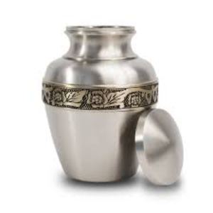 Urna Funeraria de Latón Macizo Hecha a Mano para Cenizas Humanas, Estilo Americano, Ecológica, Duradera, con Bandas Doradas, Urna Conmemorativa para Adultos - Product Image 4