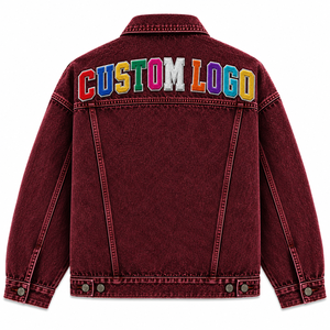 Fournisseur de vestes en jean streetwear personnalisées avec broderie multicolore - Product Image 2