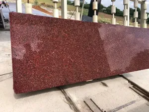 Durable <b>Polished</b> Red Granite Tile with Gloss Finish for Residential Commercial and Architectural Use for Worldwide Export - Product Image 1