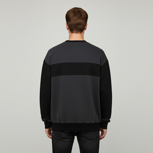 Nouvel Arrivage Hiver 2026 – Sweat-shirt Homme Bicolore en Molleton 100% Coton, Logo Brodé Personnalisé, Appliqué, Respirant et Personnalisable - Product Image 5