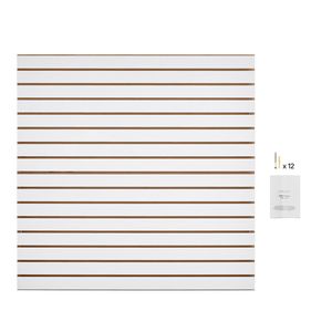 Pannelli a Doghe Modulari in MDF Bianco 4x4 ft per Garage, Facili da Installare - Product Image 1