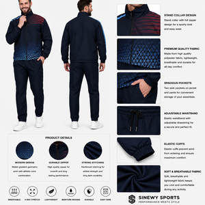 Conjunto Deportivo Unisex, Estampado Sólido, con Capucha, Cierre de Cremallera, Bolsillos Laterales, 100% Poliéster, Corte Holgado, Peso Medio, para Invierno - Product Image 1