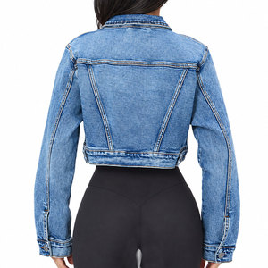 New Fashionable Denim Jacket Winter <b>Vintage</b> Jean Outerwear Long Sleeve <b>Button</b> Down Casual Streetwear Denim Jacket - Product Image 2