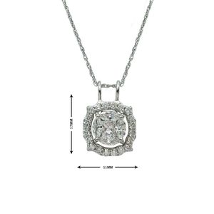 JEWELSPAARK Collier Pendentif Fleur Halo en Diamant Naturel Princesse Marquise 0,98 Cttw pour Femme, en Argent Sterling Plaqué Or, Tendance - Product Image 2
