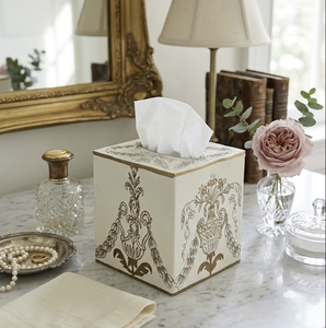 Boîte à mouchoirs de luxe peinte à la main, objet d'art en métal, décoration d'intérieur, accessoires de table et de salle à manger, cuisine, hôtel, restaurant, mariage - Product Image 6