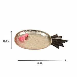 Modern Aluminium Pineapple <b>Decorative</b> Tray Irregular Shape Abstract Pattern Black <b>Leaf</b> Accent Fruit Theme <b>Wall</b> Art Lightweight - Product Image 2