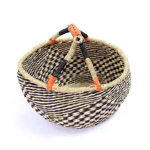 Bolga <b>Basket</b> Handmade Natural Fiber Durable Folding Multifunctional with Lid & <b>Handles</b> Customized Size for Home and Retail - Product Image 2