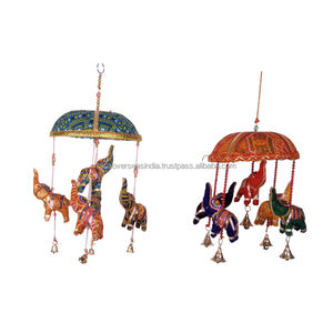Carillon éolien multicolore fait à la main de bonne qualité décoration murale carillon éolien éléphant avec cloches au prix le plus bas du fournisseur de confiance - Product Image 4