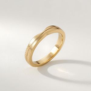 Anillo de Compromiso de Oro Sólido de 18K con Baño de Rodio y Grabado de Montaña con Diamantes para Mujer, Joyería Fina Minimalista de Lujo para Boda, Personalizable OEM - Product Image 5
