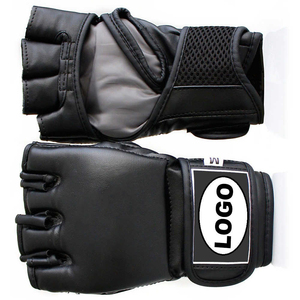 Breathable Leather MMA Training Gloves - <b>Open</b> Palm Grappling Mitts with Mesh Wrist Support - Custom OEM Factory Sparring - Product Image 4