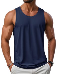Débardeur de sport pour homme en coton, couleur unie, sans manches, coupe athlétique, pour la gym, l'entraînement, la course et le quotidien, été - Product Image 1