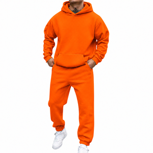 2026 New Arrival Men's Pullover <b>Hoodie</b> and Jogger Pants Set Premium Fleece Tracksuit Wholesale Manufacturer - Product Image 5