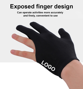 Geo Brothers Half Finger Billiards <b>Glove</b> Black Nylon Summer Right Hand Unisex Non-Slip UV Protection Pull <b>for</b> <b>Pool</b> Sports - Product Image 1